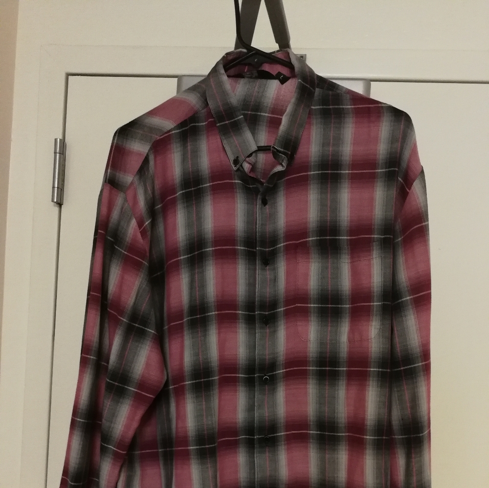 Pink/grey plaid shirt